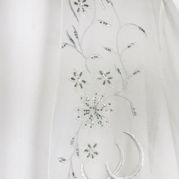 Vintage sheer sequined cover up cream size 16 top - Picture 5 of 9